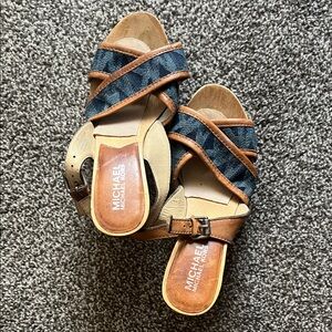 Michael Kors Denim and Tan Heels